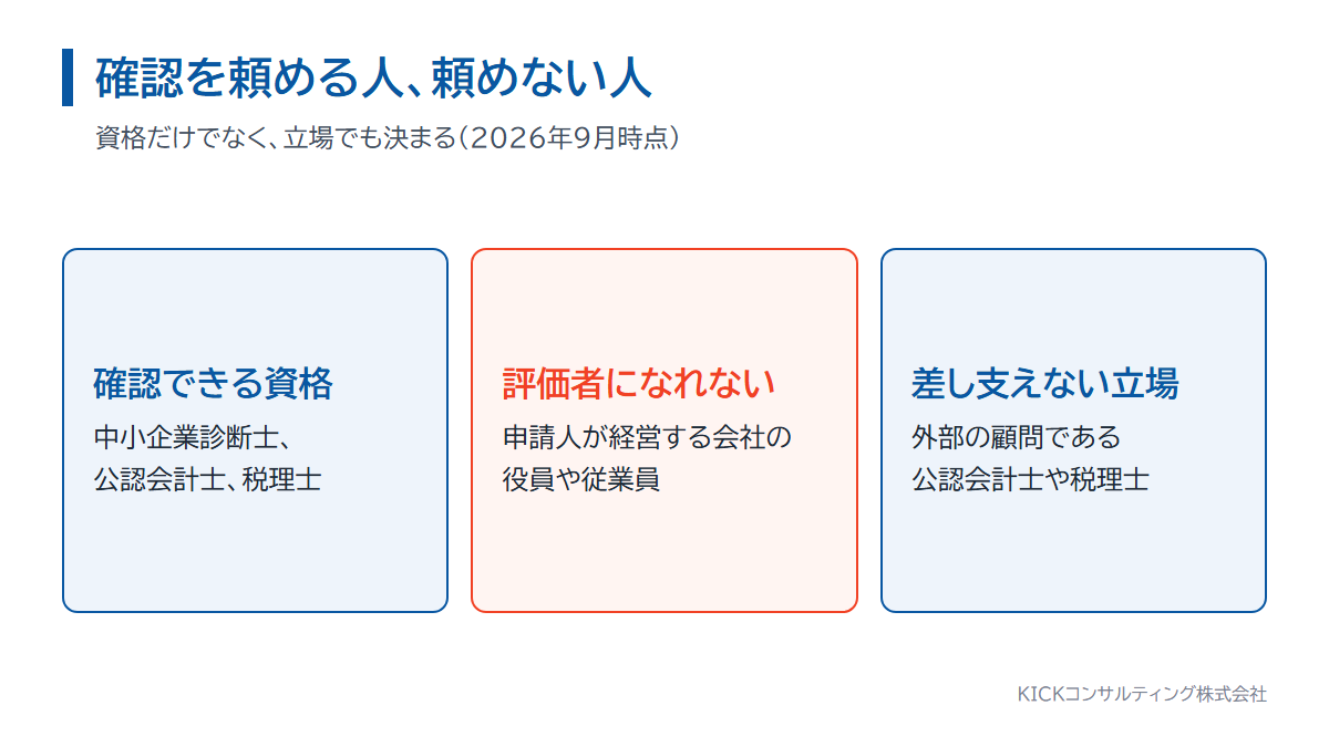 経営管理ビザの事業計画書を確認できる専門家の資格と、評価者になれない立場の整理